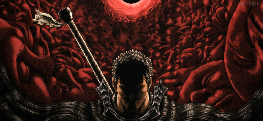 3840x2400 аниме, Берсерк, Berserk, темный, черный, коричневый, мужчина обои