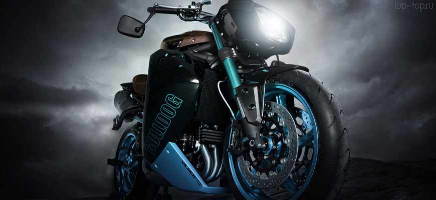 2560x1600 мото, байк, Triumph, Триумф, черный, голубой, вид спереди обои