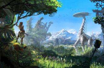 3840x2400 Horizon Zero Dawn, видеоигра, монстр, зелень, лес, трава, горы, девушка обои