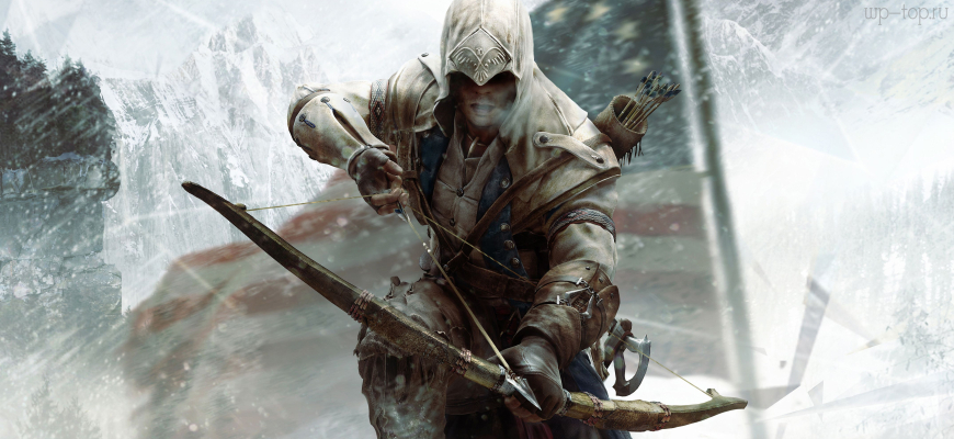 4300x3156 Assassin's Creed, Ассасин крид, видеоигра, ассасин, оружие, лук, флаг, США обои