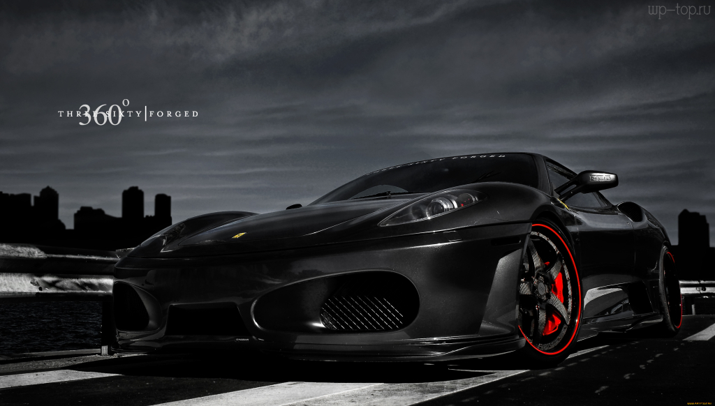 3872x2200 машина, авто, car, Ferrari, Феррари, черный, вид спереди обои
